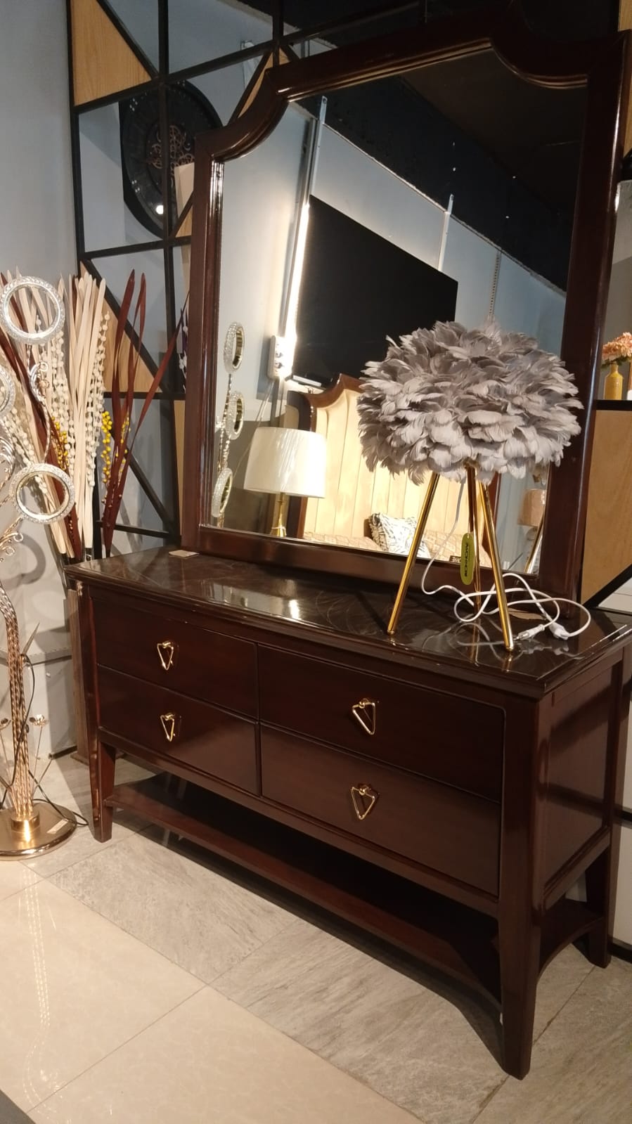 Luxury Mirrored Dressing Table-5