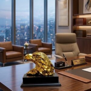 AQUILA Gold Eagle Head Sculpture